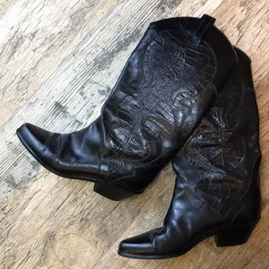Vintage Crocodile Cowboy Boots Charles David Italy